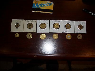 NYC New York City Subway Tokens, All six (6) from 1953 thru 1993.Complete set.