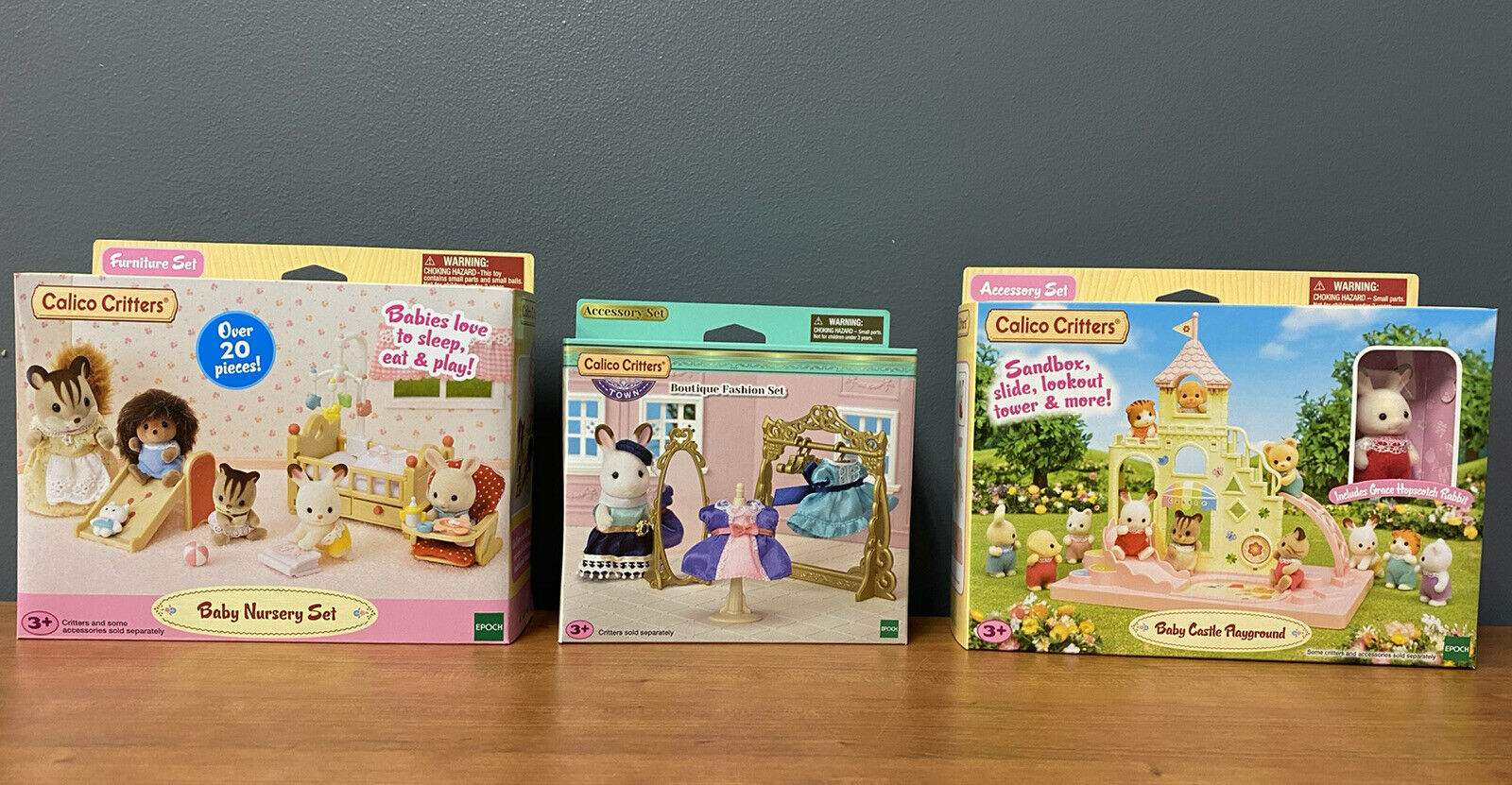 Calico Critters 3 Piece Bundled Lot - Brand New!