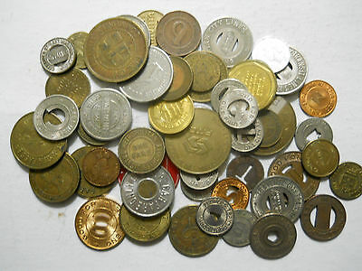 Lot of 50 different transit tokens.