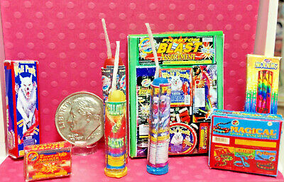 Dollhouse Miniature Fireworks-The Works Including Bottle Rockets-Not Real  1:12